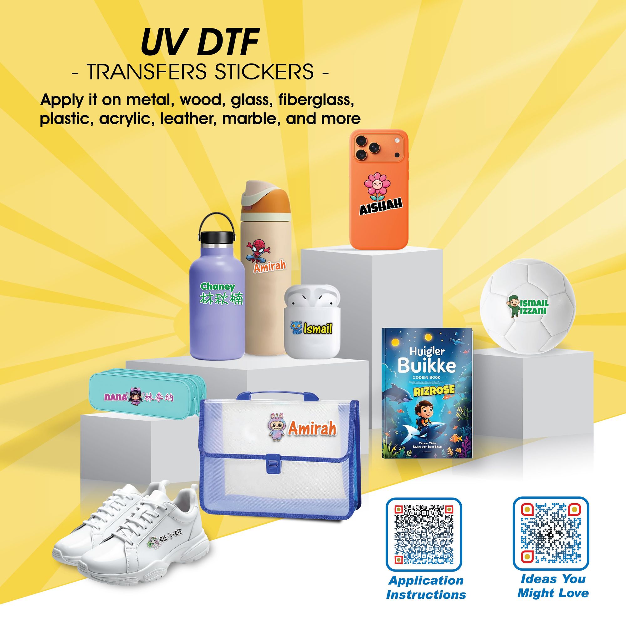 Student UV DTF Name Sticker 2