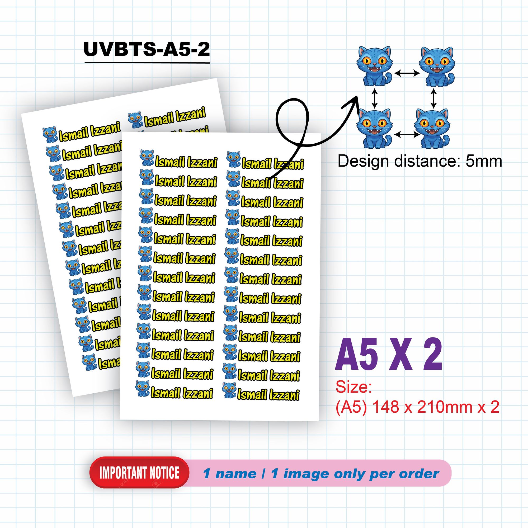 Student UV DTF Name Sticker 3