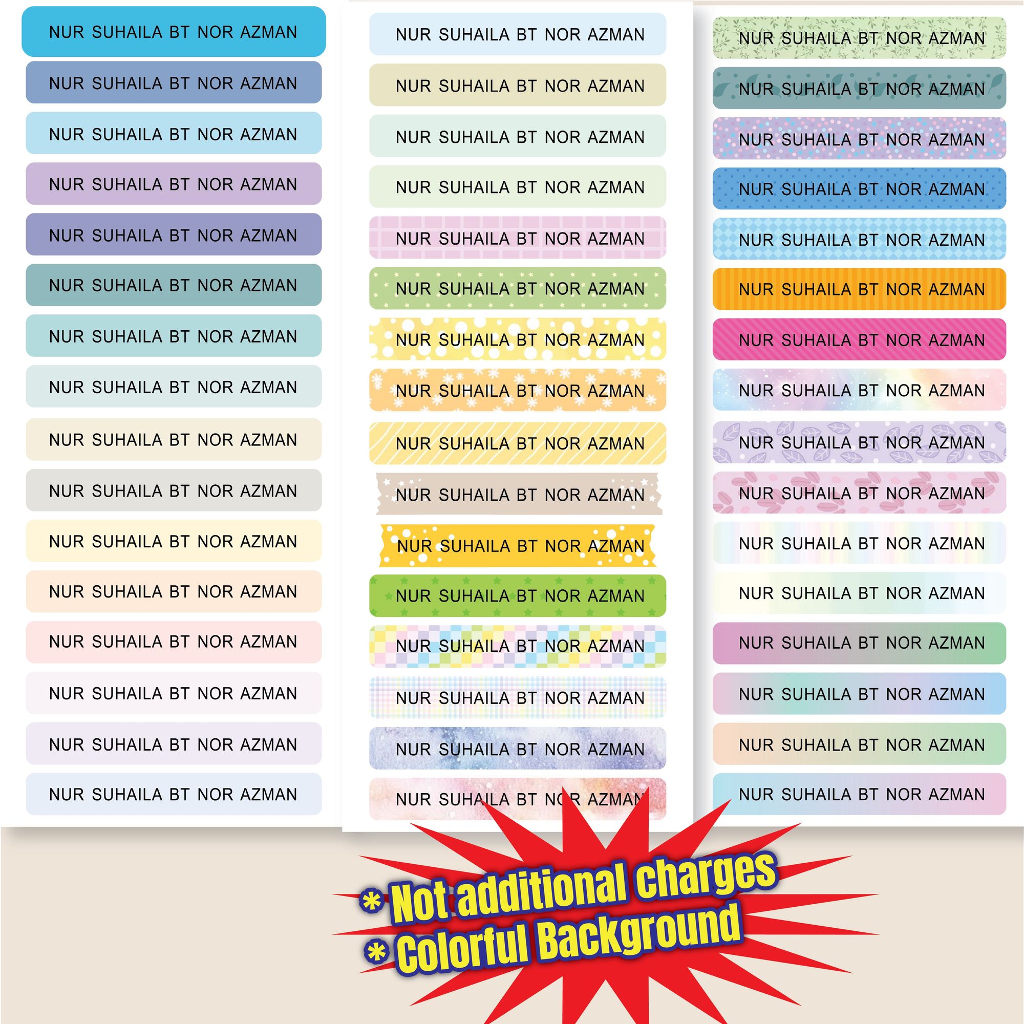 Student Name Sticker 3