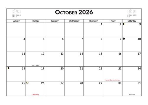 2026 13 Month Calendar A4 NZ Nature