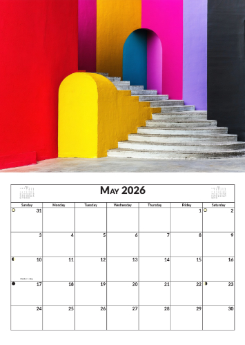 2026 Calendar - A3 Abstract