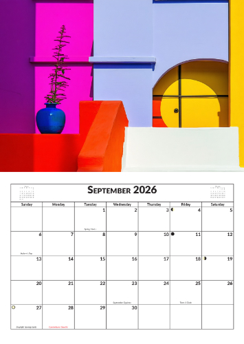 2026 Calendar - A3 Abstract