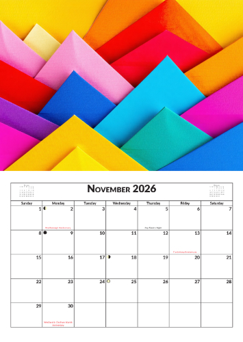 2026 Calendar - A3 Abstract