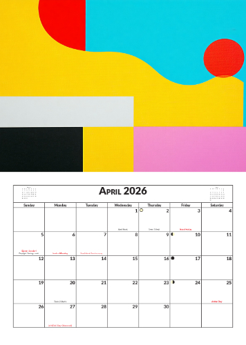 2026 Calendar - A4 Abstract