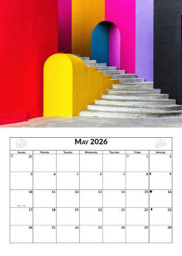 2026 Calendar - A4 Abstract