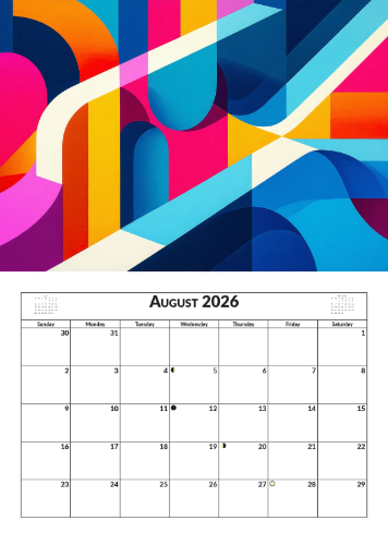 2026 Calendar - A4 Abstract