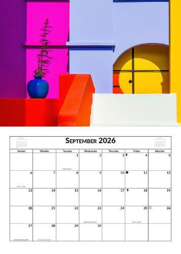2026 Calendar - A4 Abstract