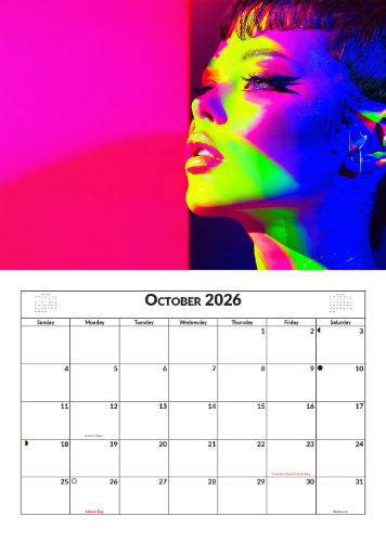 2026 Calendar - A4 Abstract
