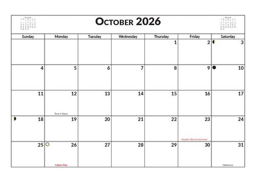 2026 13 Month Calendar A5 NZ Nature