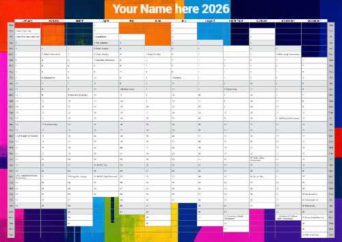 Wall Planner 2026 A0 Abstract