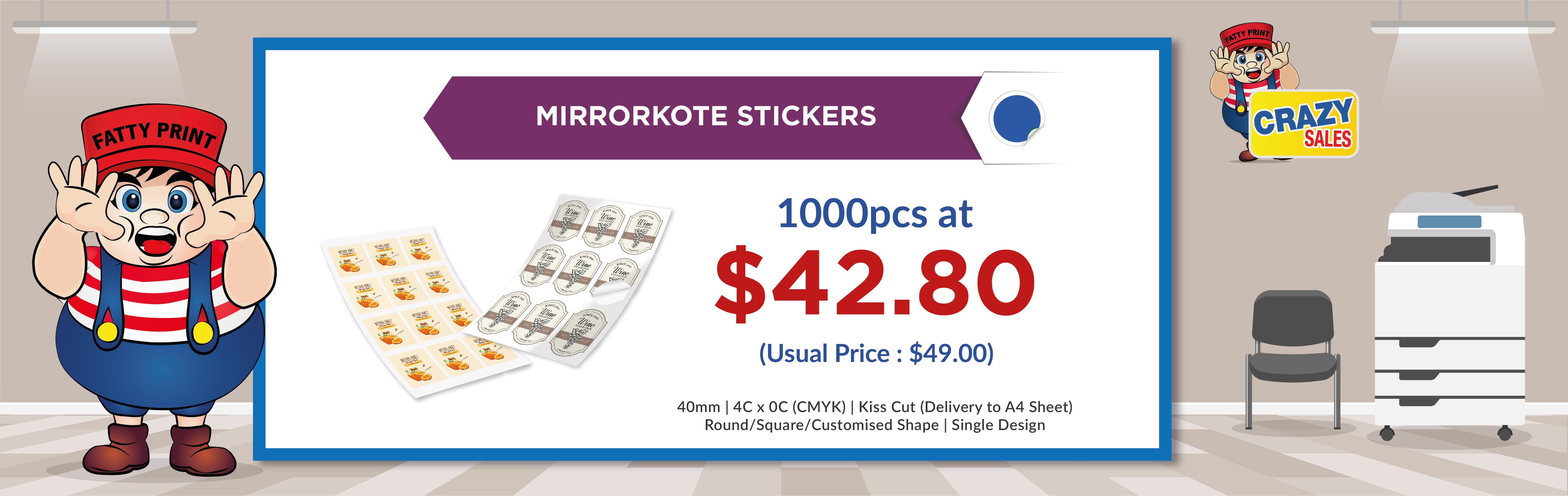 40MM MIRRORKOTE STICKER CRAZY SALES