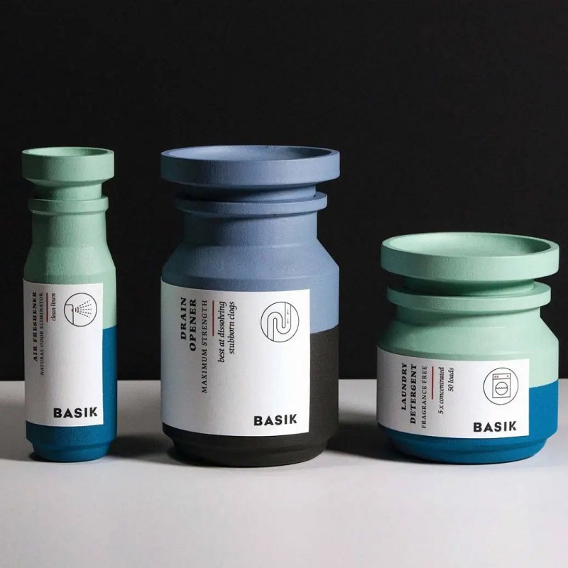 Several different colored containers Description automatically generated