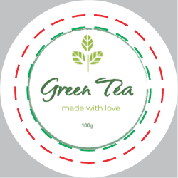 Green Tea Circle Label