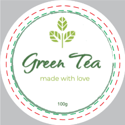Green Tea Circle Label