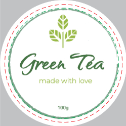 Green Tea Circle Label