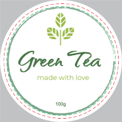 Green Tea Circle Label