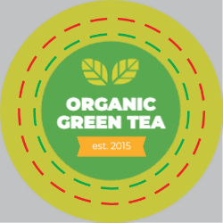 Organic Green Tea Circle Label