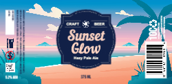 Sunset Glow Hazy Pale Ale Craft Beer Labels