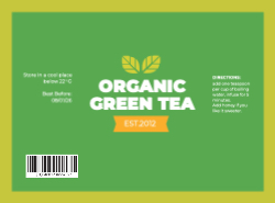 Organic Green Tea Rectangle Label