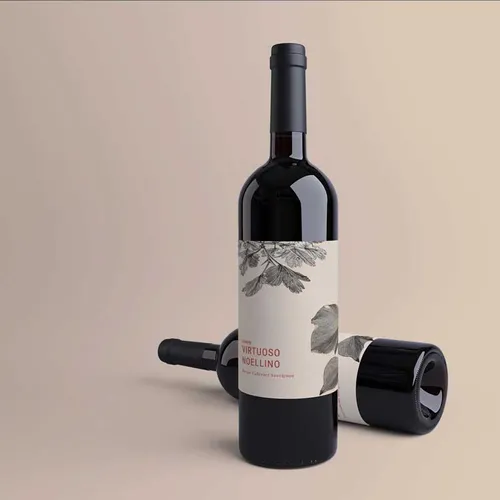 Premium Wine Labels Merlot Bottle
