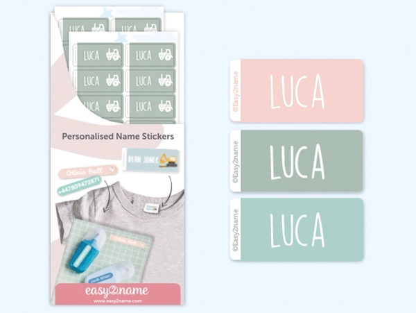 Stick On Name Labels (For Clothes) - One Colour
