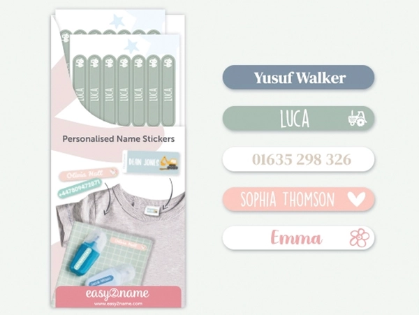 Mini Name Labels (Multi Colour)