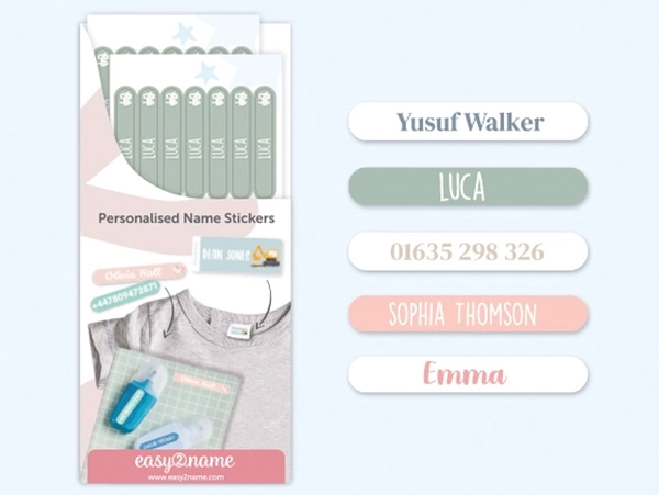 Mini Name Labels (One Colour)