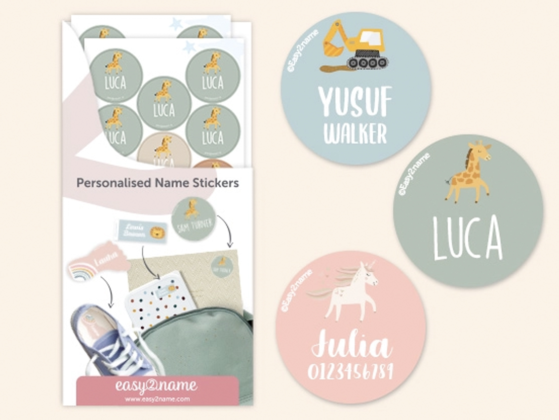 Small Name Labels  – multicolour