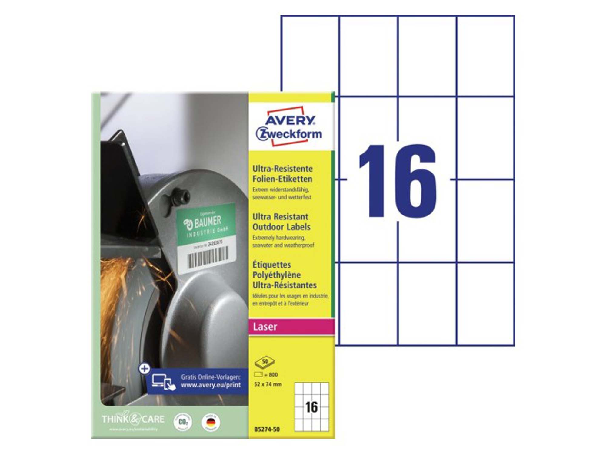 Ultra Resistant Outdoor Labels (B5274-50)