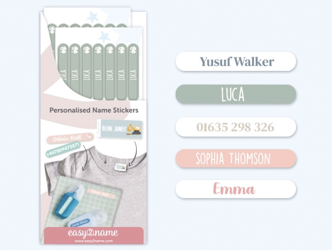 Small Name Labels  – multicolour