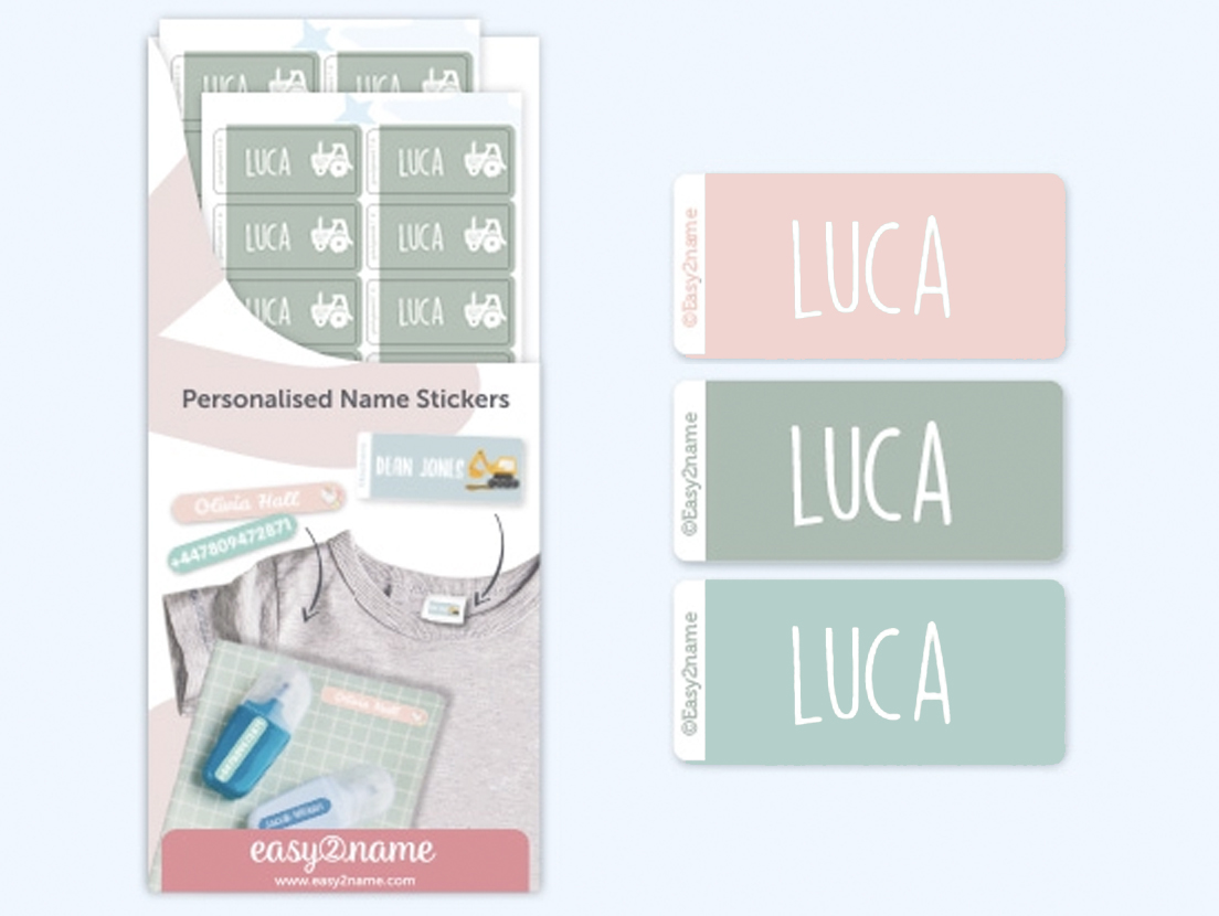 Stick On Name Labels (For Clothes) - One Colour