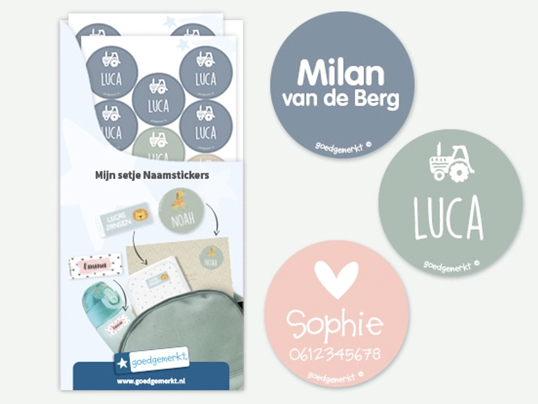 Round Namestickers (White Icon)