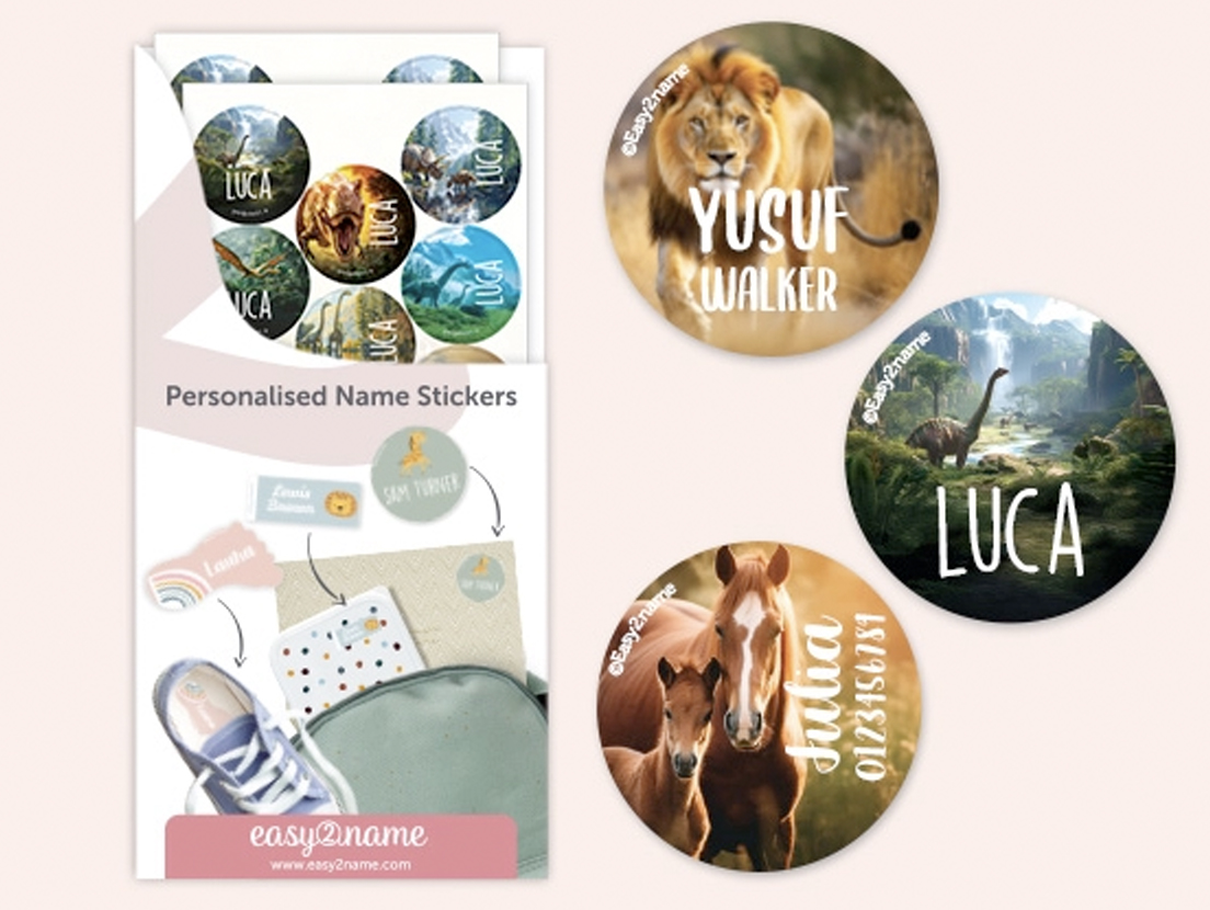 Round Realistic Name Stickers