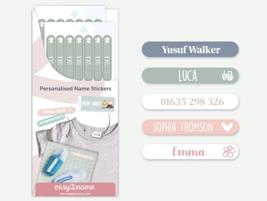 Small Name Labels  – multicolour