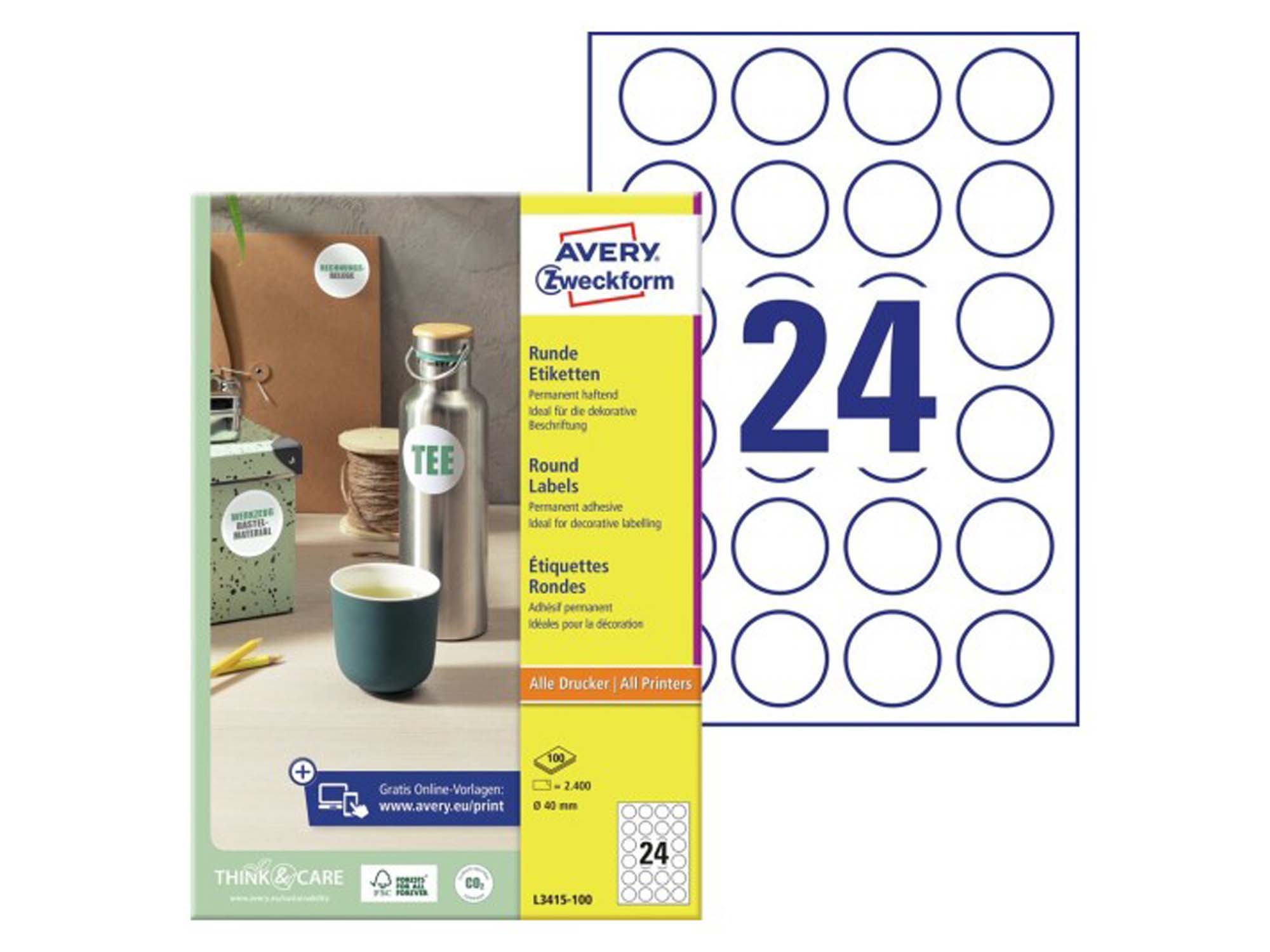 ملصقات مستديرة (L3415-100)