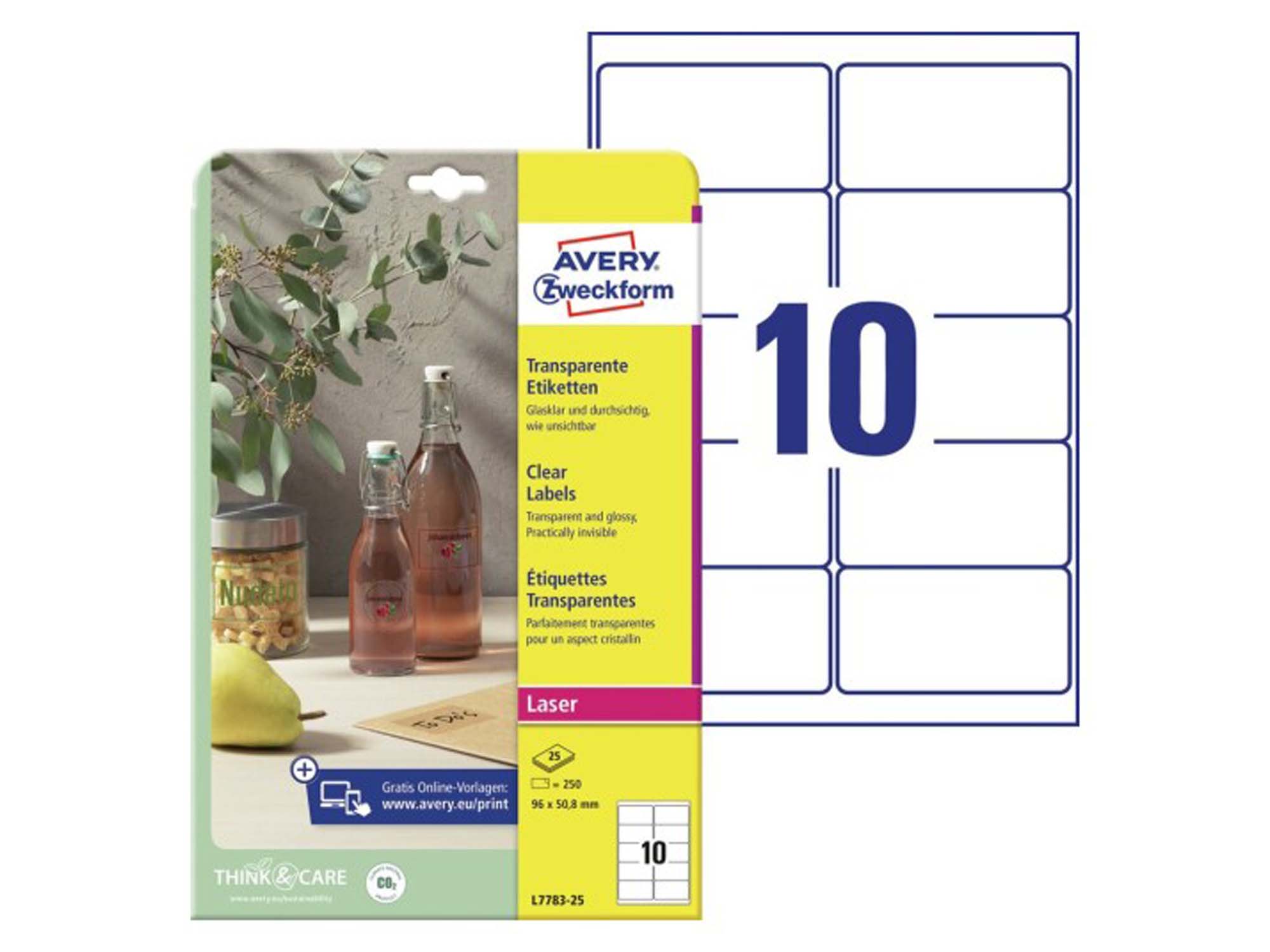 Crystal Clear labels (L7783-25)