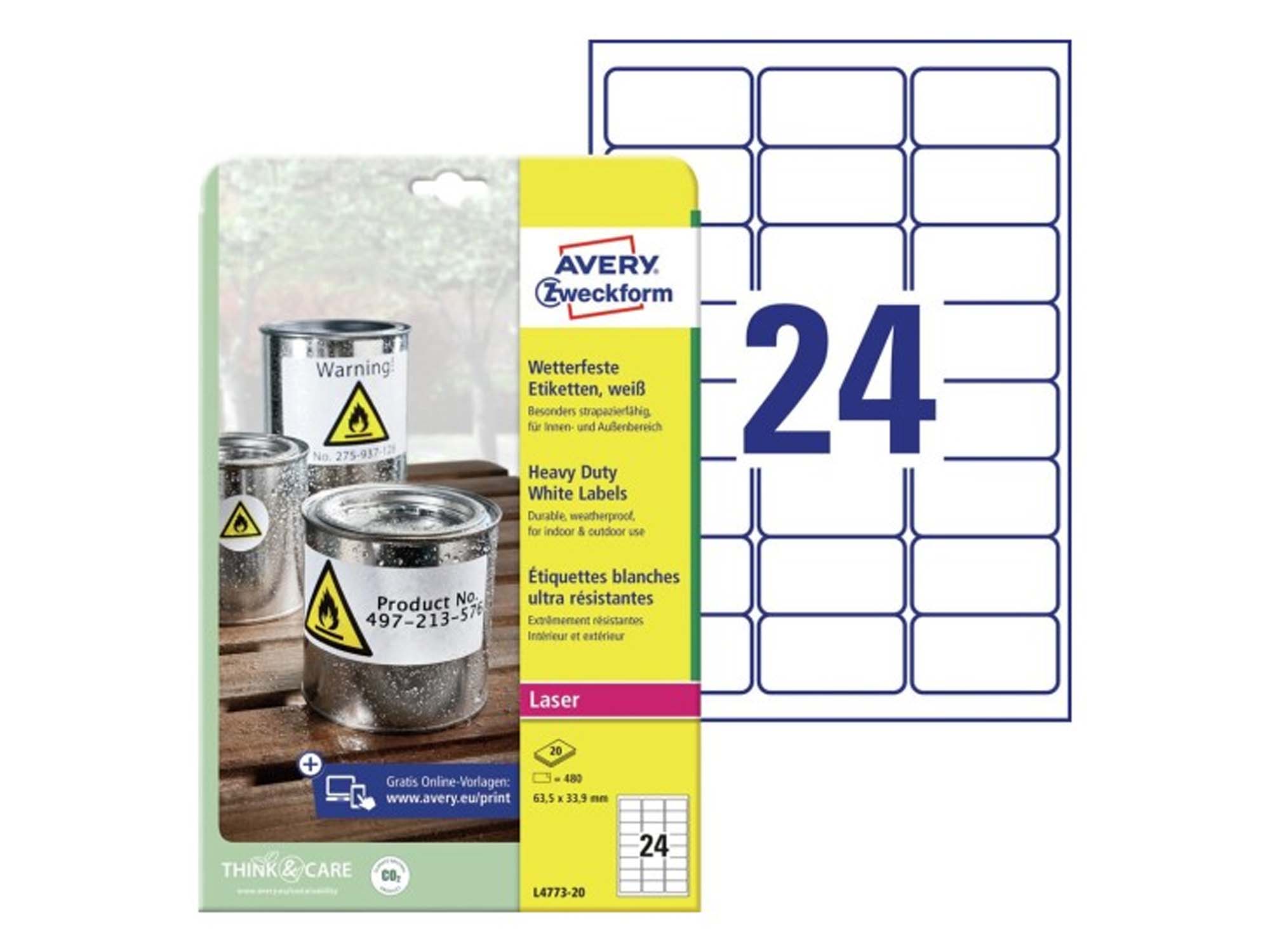 Weatherproof film labels (L4773-20)
