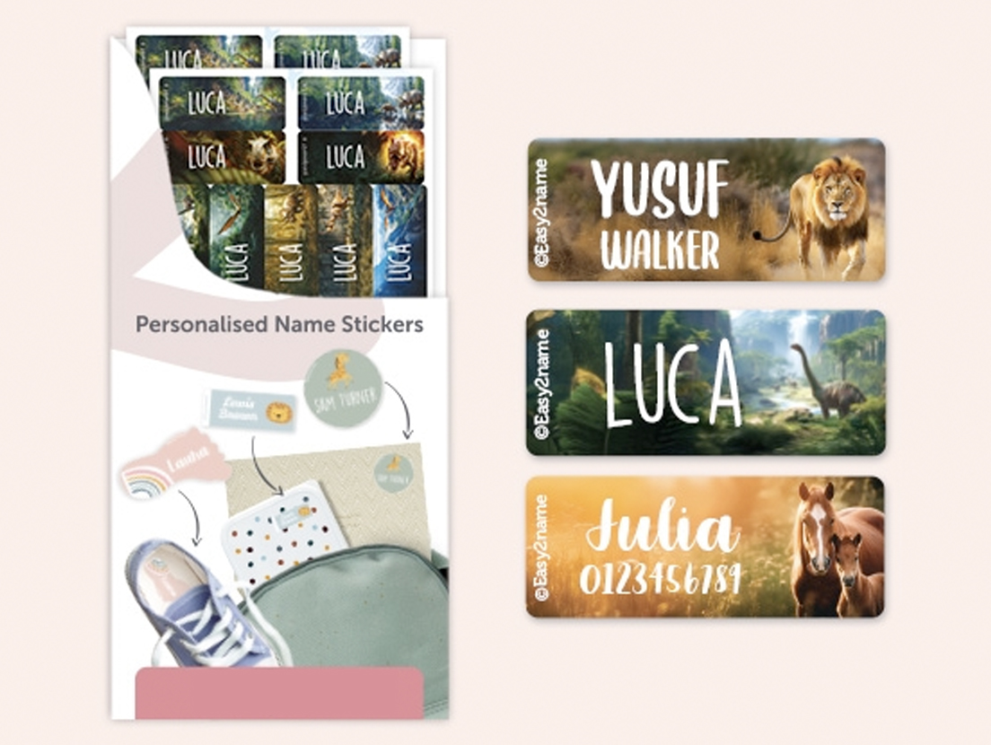 Small Real World Name Stickers