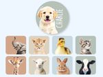 Round Realistic Name Stickers 8