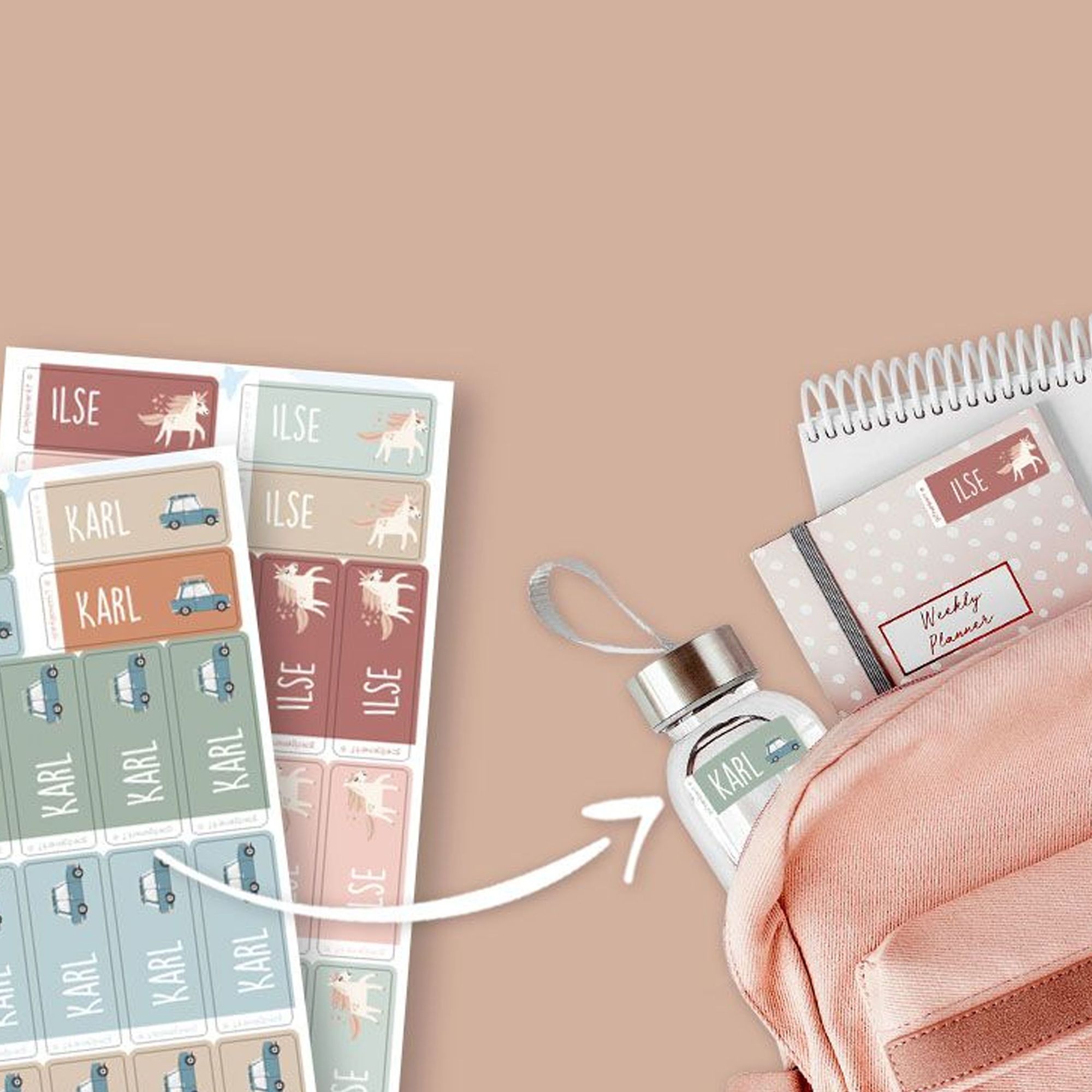 Small Name Labels  – multicolour 1