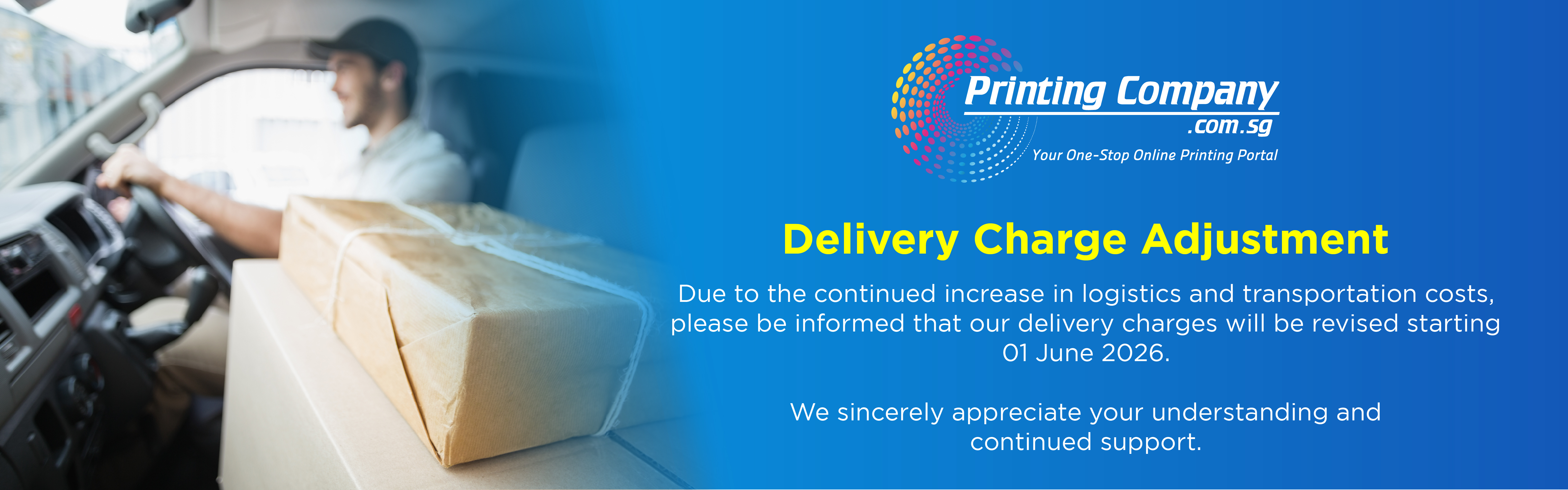 Delivery Charge Adjustment Notice 2026