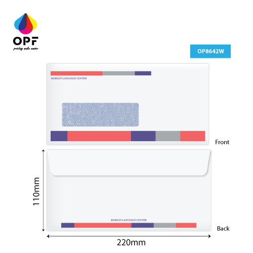 220mm(W) x 110mm(H), Top Open & Window