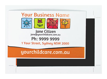 Business card without bleed trimmed