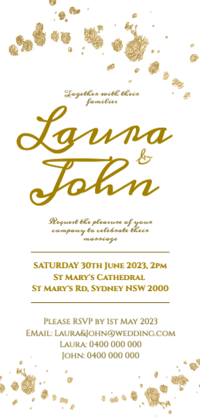 Gold Classic Invitation Front