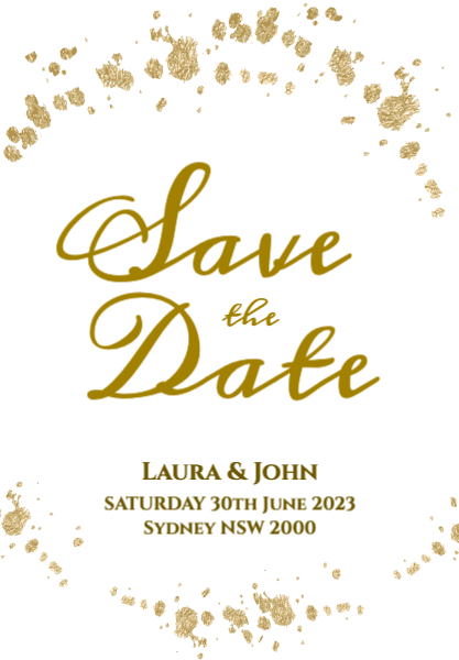 Classic Gold Save the Date Front