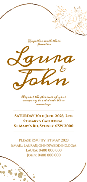 Sweet Rose Invitation Front