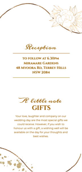 Sweet Rose Invitation Back