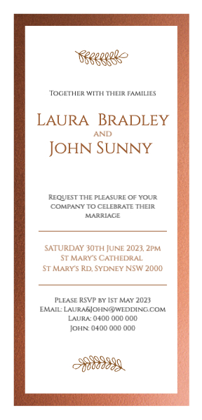 Bold Rose Invitation Front