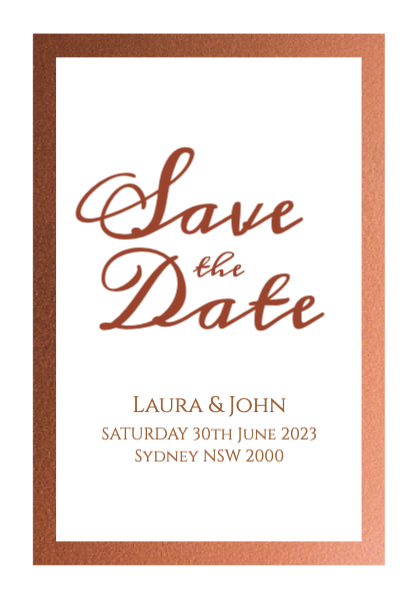 Bold Rose Save the Date Back