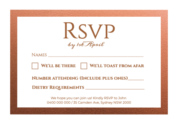 Bold Rose RSVP Front